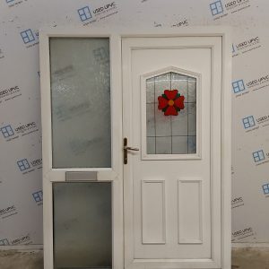 Used White Upvc Front Door And Side Panel 1520mm x 2030mm SC833