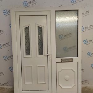Used White Upvc Front Door And Side Panel 1550mm x 2035mm (Reduce To 1525mm) SC834