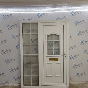Used White Upvc Front Door And Side Panel 1500mm x 2130mm SC835
