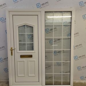 Used White Upvc Front Door And Side Panel 1675mm x 2040mm SC836