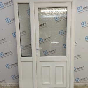 Used White Upvc Back Door And Side Panel 1225mm x 2050mm (Reduce To 1210mm) SC838