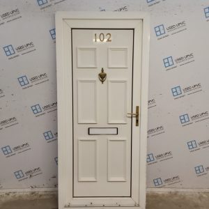 Used White Upvc Front Door 910mm x 2020mm 0770