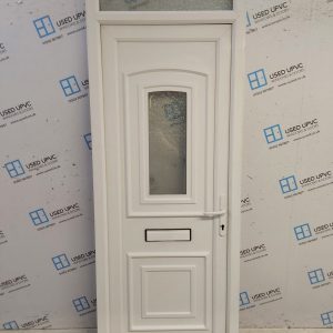 Used White Upvc Front Door And Toplight 815mm x 2240mm 0646