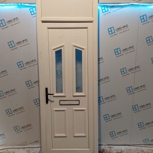 Used White Upvc Front Door And Toplight 855mm x 2535mm 0500