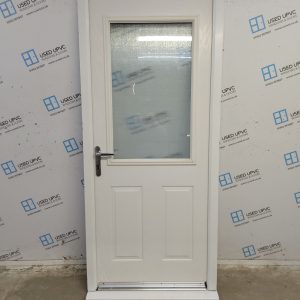 Used White Composite Back Door 915mm x 2125mm 0646