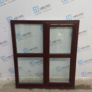 Used Rosewood Upvc Window 1195mm x 1340mm C5092