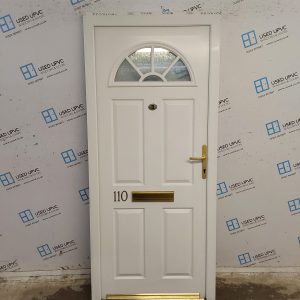 Used White Upvc Front Door 900mm x 2025mm (Reduce To 2005mm) 0606