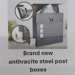 Galvanised Brand New Anthracite Steel Post Box
