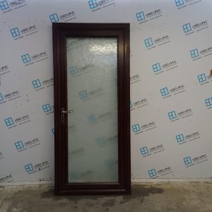 Used Woodgrain Upvc Full Glass Door 920mm x 2050mm 0048