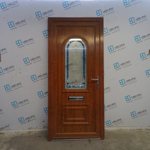 Used Oak Upvc Front Door 950mm x 2065mm C1UD38