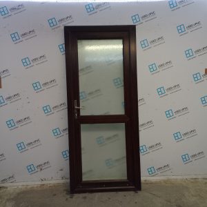 Used Woodgrain Upvc Back Door 885mm x 2055mm (Reduce To 870mm) SC835