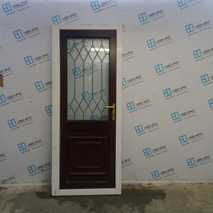 Used Woodgrain Upvc Back Door 840mm x 2060mm (Reduce To 820mm) 0303