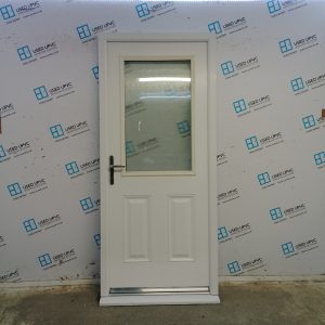 Used White Composite Back Door 925mm x 2100mm C8D48