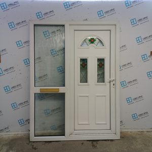 Used White Upvc Front Door And Side Panel 1520mm x 2020mm DS041
