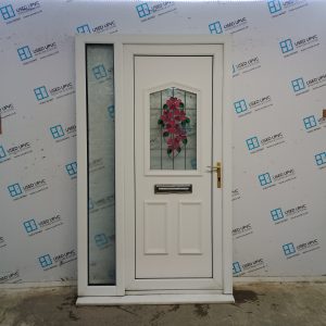 Used White Upvc Front Door And Side Panel 1230mm x 2090mm DS044