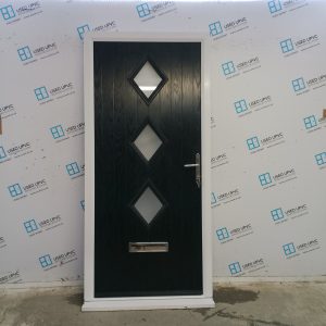 Used Black Composite Front Door 990mm x 2115mm C8D80