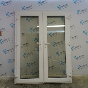 Used White Upvc French Doors 1590mm x 2070mm (Reduce To 2055mm) EA10