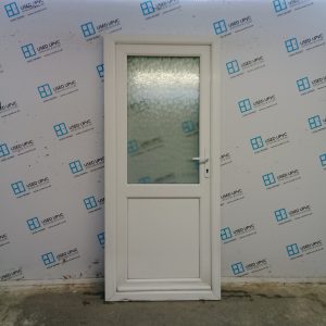 Used White Upvc Back Door 910mm x 2075mm (Reduce To 895mm) 0802