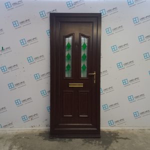 Used Rosewood Upvc Front Door 880mm x 2120mm (Reduce To 860mm) 0218