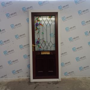 Used Rosewood Upvc Front Door 900mm x 2080mm C11D48