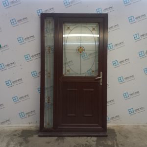 Used Woodgrain Upvc Back Door And Side Panel 1175mm x 2095mm DS028