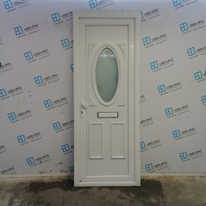 Used White Upvc Front Door 840mm x 2200mm (Reduce To 2170mm) C6014