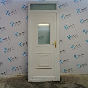 Used White Upvc Back Door And Toplight 890mm x 2290mm 0144