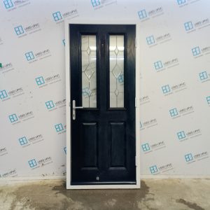 Used Dark Blue Composite Back Door (Outwards Opening) 910mm x 2065mm C7D067
