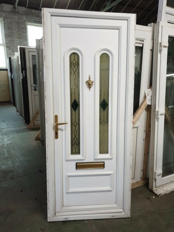 Used White Upvc Front Door 885mm X 2085mm (0301)