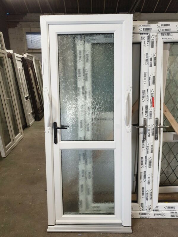 White Upvc Back Door 845 X 2070 (REDUCES TO 825 X 2070) (0041)