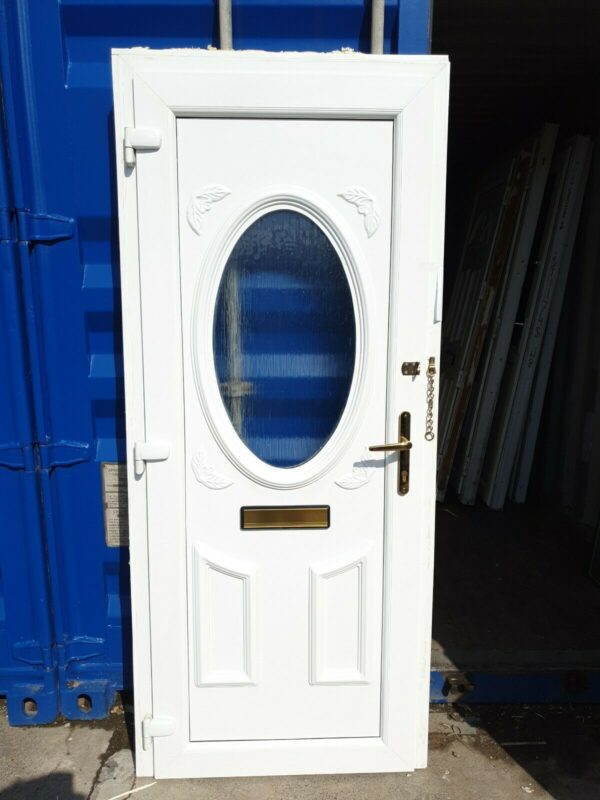 White Upvc Front Door 900 X 2090 (REDUCE TO 885 X 2075) (C10D5) - Image 3