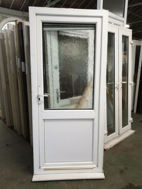 Used White Upvc Back Door 920mm X 2090mm (0364)